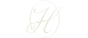 Hardin House Elegant monogram design featuring a stylized letter 'H' with an intricate, flowing script inside an oval frame.