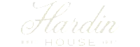 Elegant Hardin House logo from 1937 with classic cursive typography.