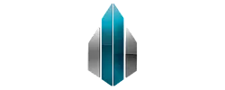 Sleek modern architectural design with a striking blue gradient finish.