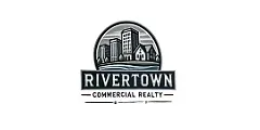 Rivertown Commercial Realty logo featuring urban skyline and river motif.
