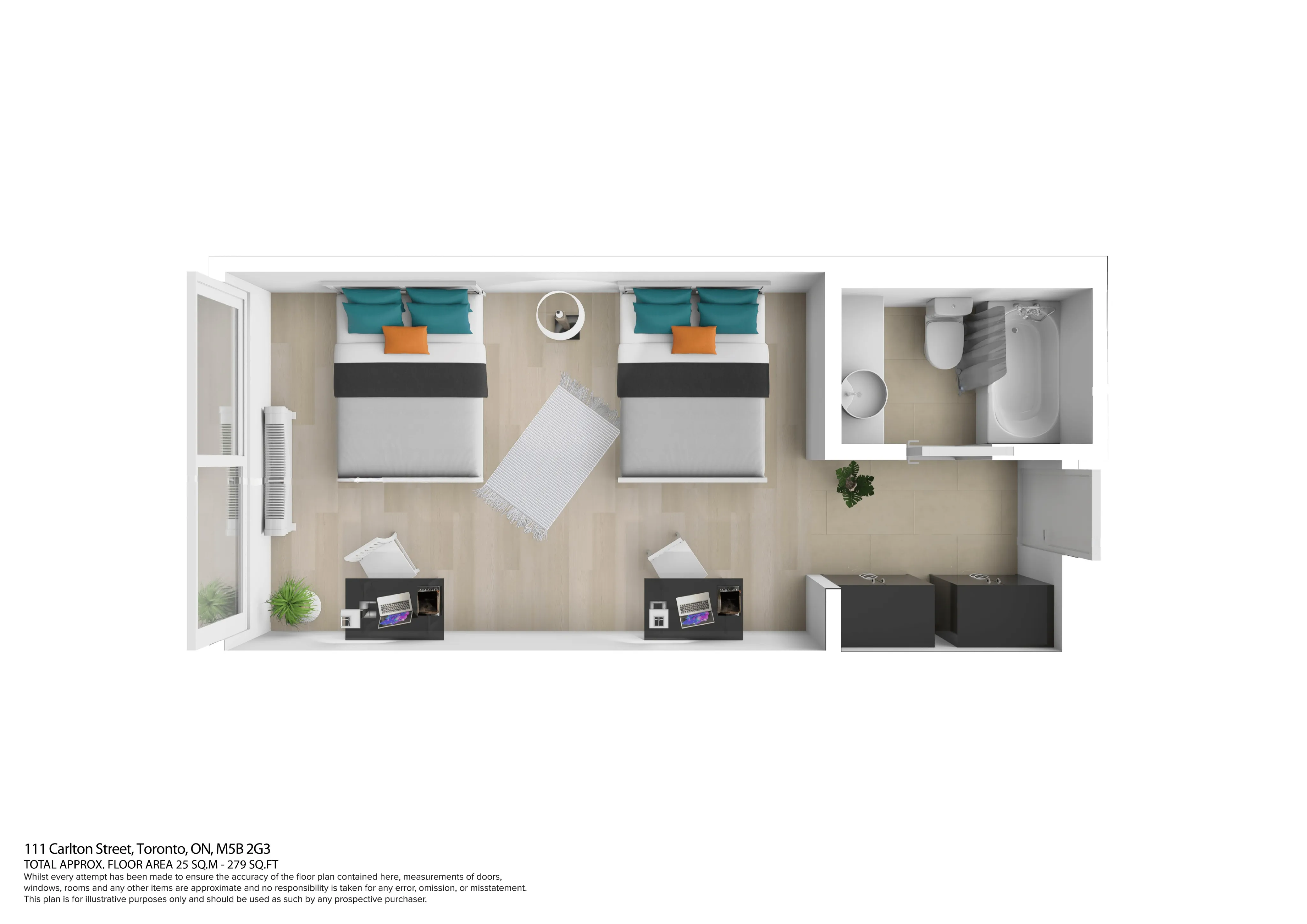 1 Bed 1 Bath Shared