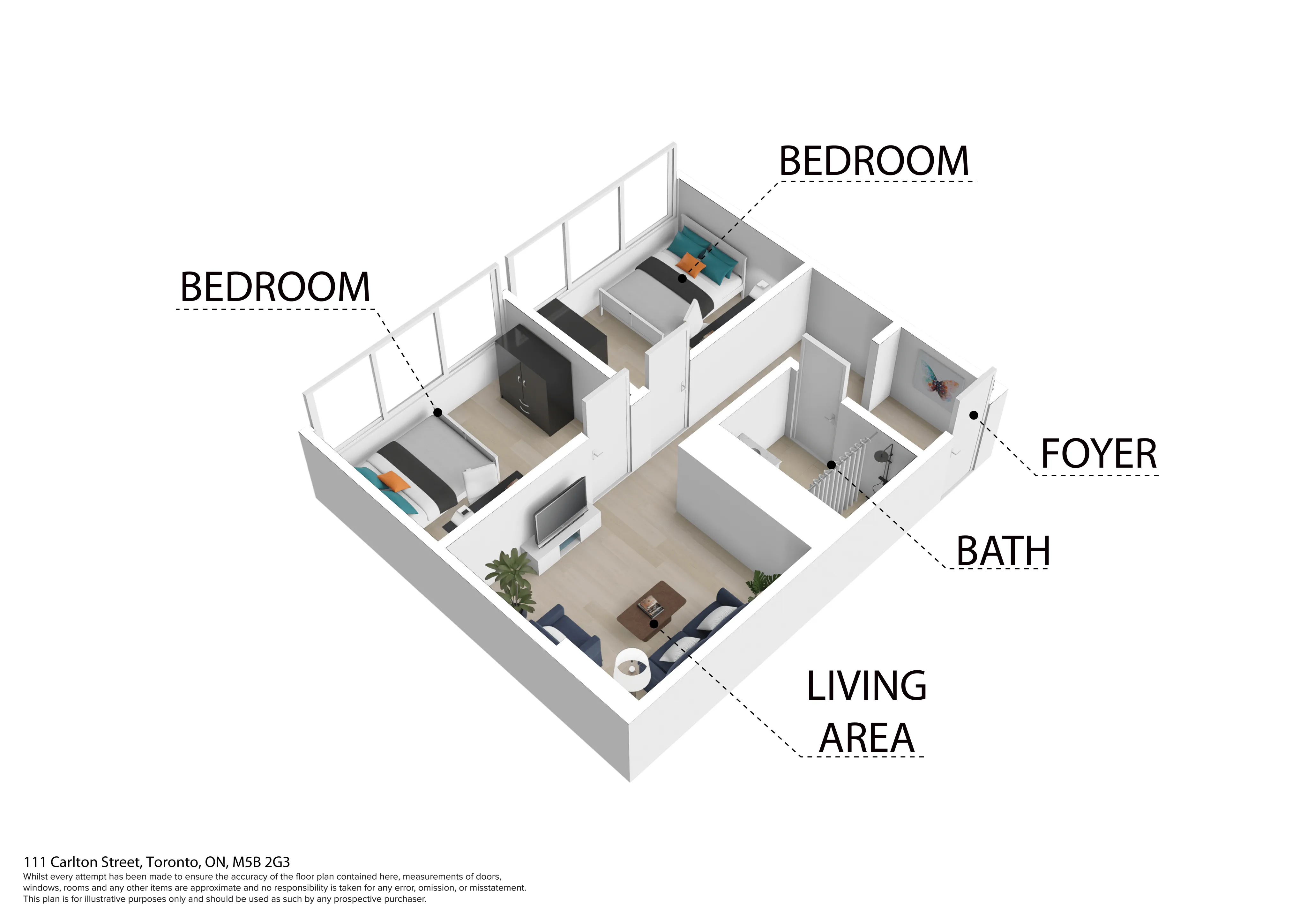 2 Bath Penthouse