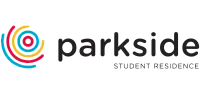 Vibrant Parkside Student Residence logo with colorful circular design elements.