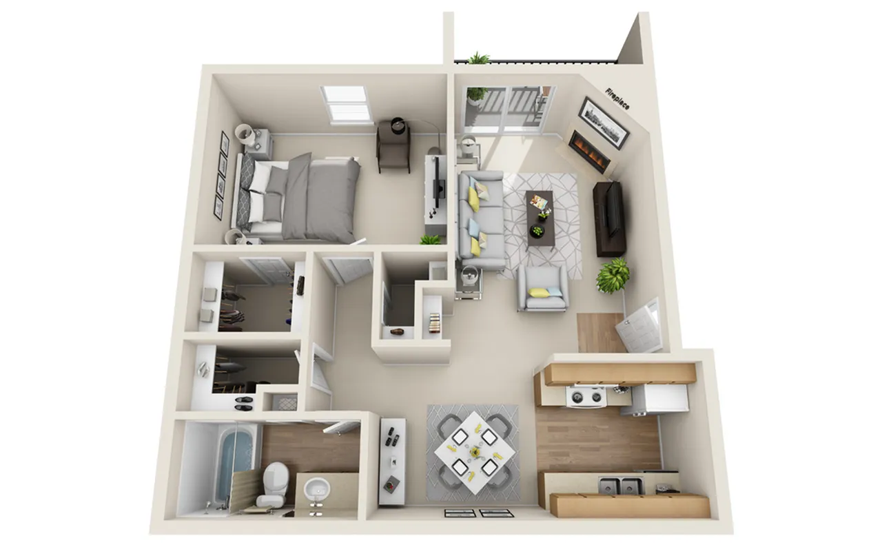 arbor creek 1 bed floor plan
