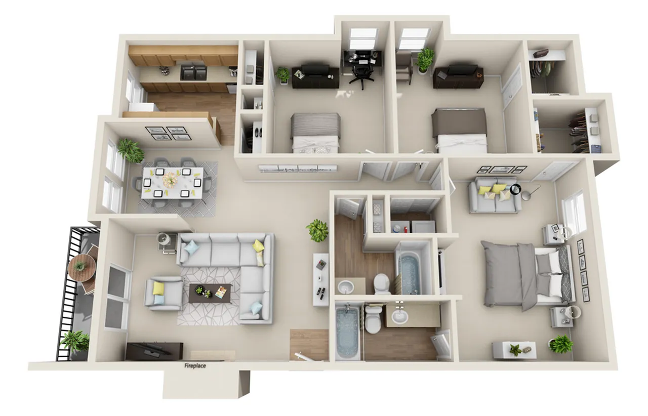 3 bedroom floor plan