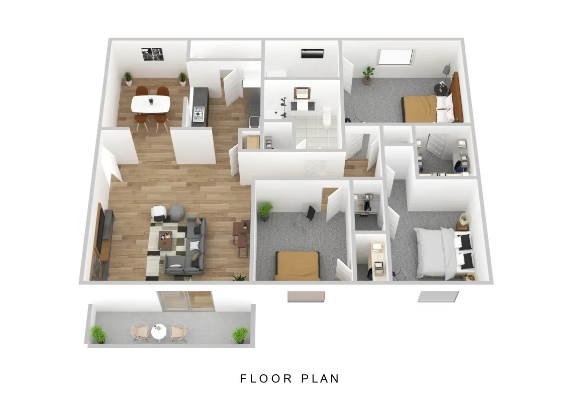 3d apartment floor plan 3 bedroom floor plan