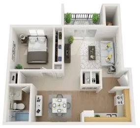 apartment 3d floor plan 1 bedroom