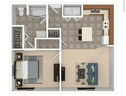 1 bedroom apartment floor plan