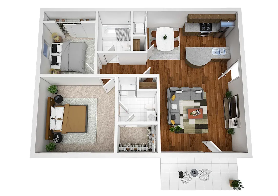2 bedroom apartment floor plan