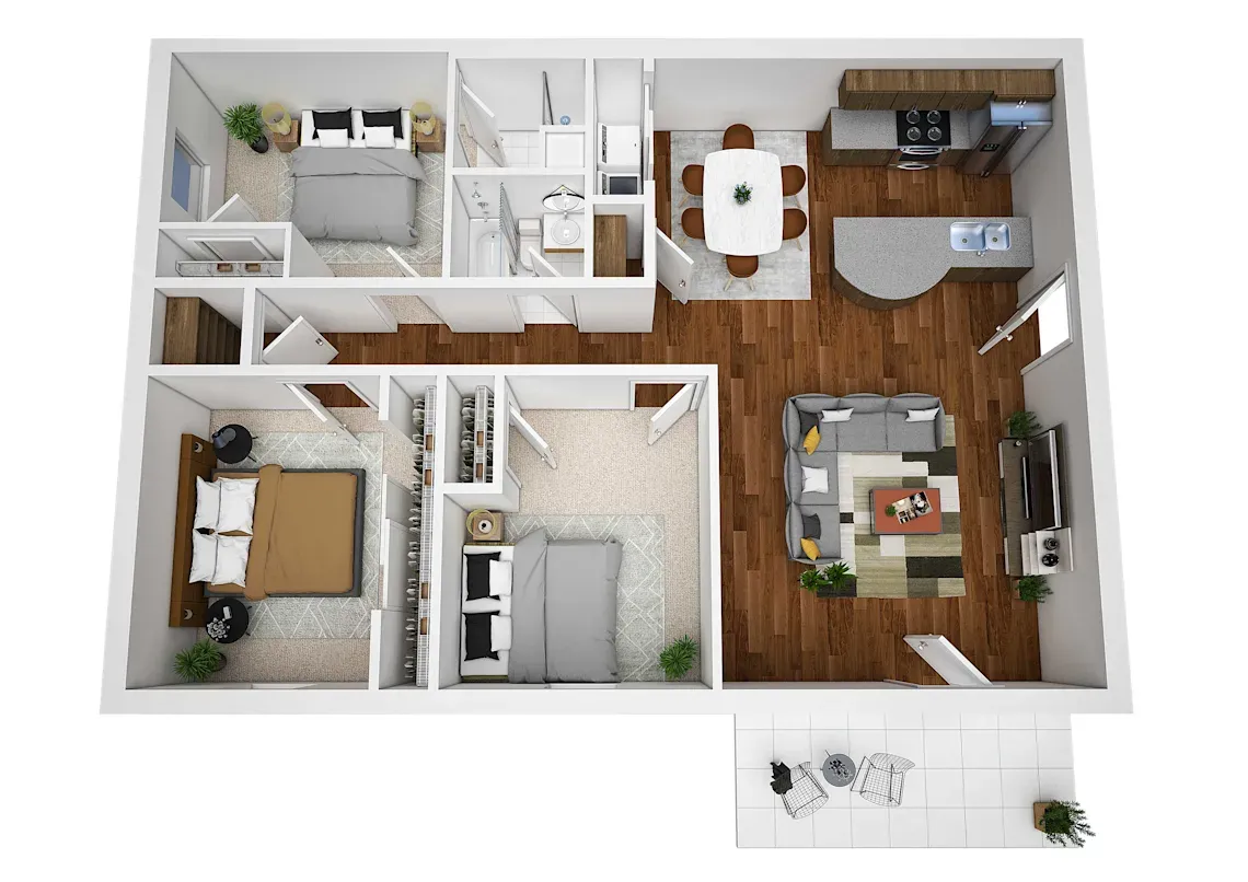 3 bedroom floor plan apartment