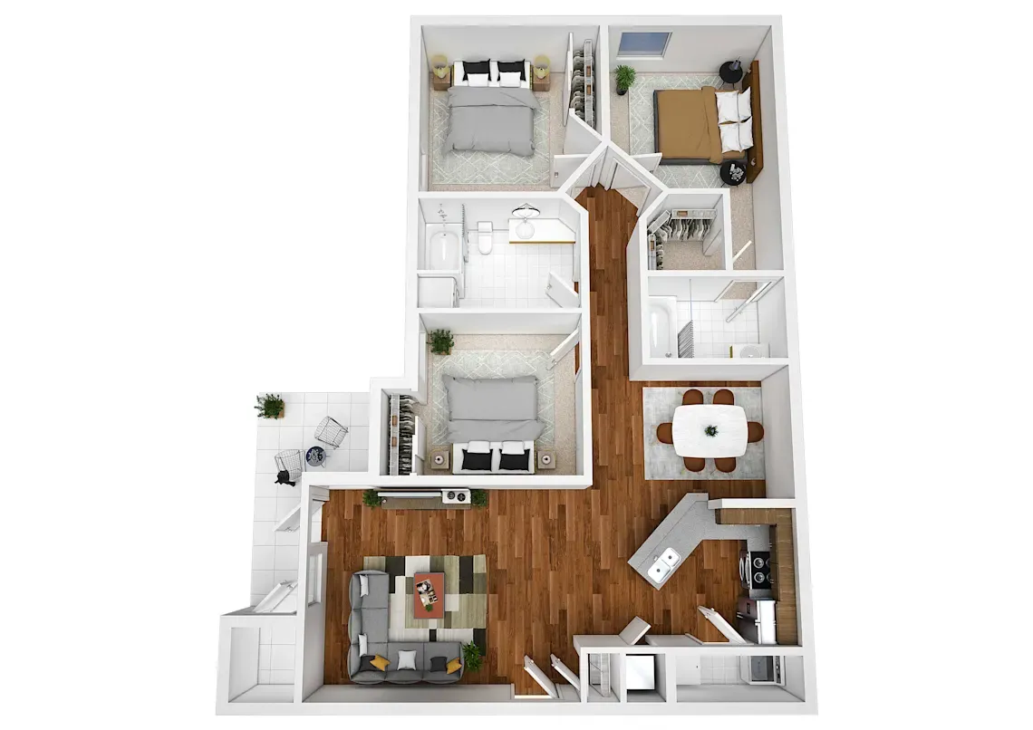 3 bedroom apartment floor plan