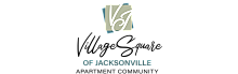 Elegant logo for Village Square of Jacksonville, showcasing a modern and inviting apartment community aesthetic.