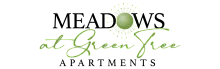 Elegant Meadows at Green Tree Apartments logo with a serene green design.