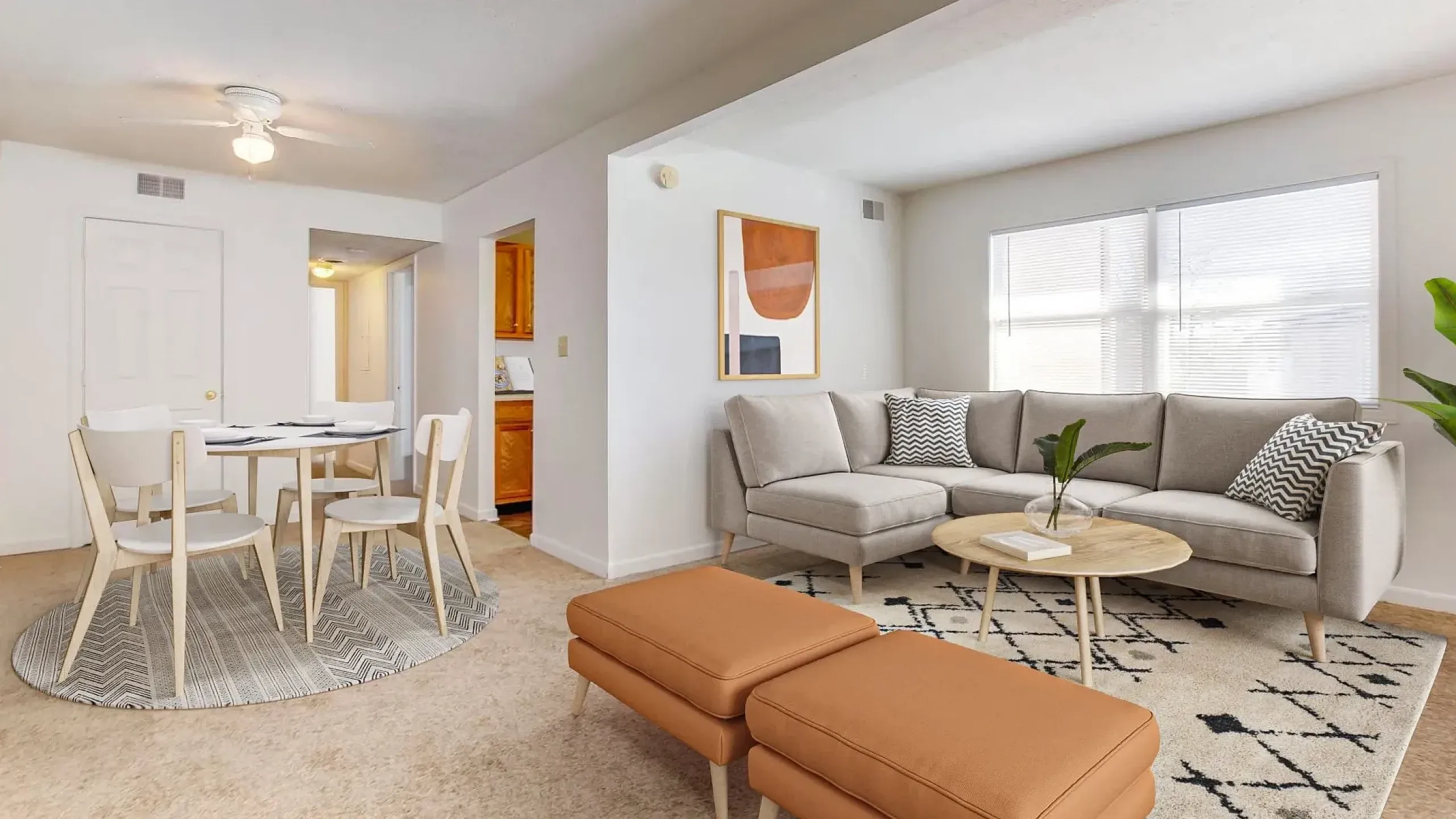 bright and clean apartment living area