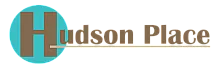 Modern Hudson Place logo with bold typography and vibrant teal accent.