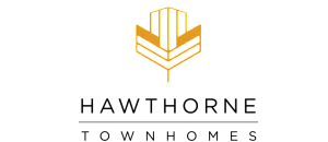 Elegant gold architectural logo representing a modern townhomes.