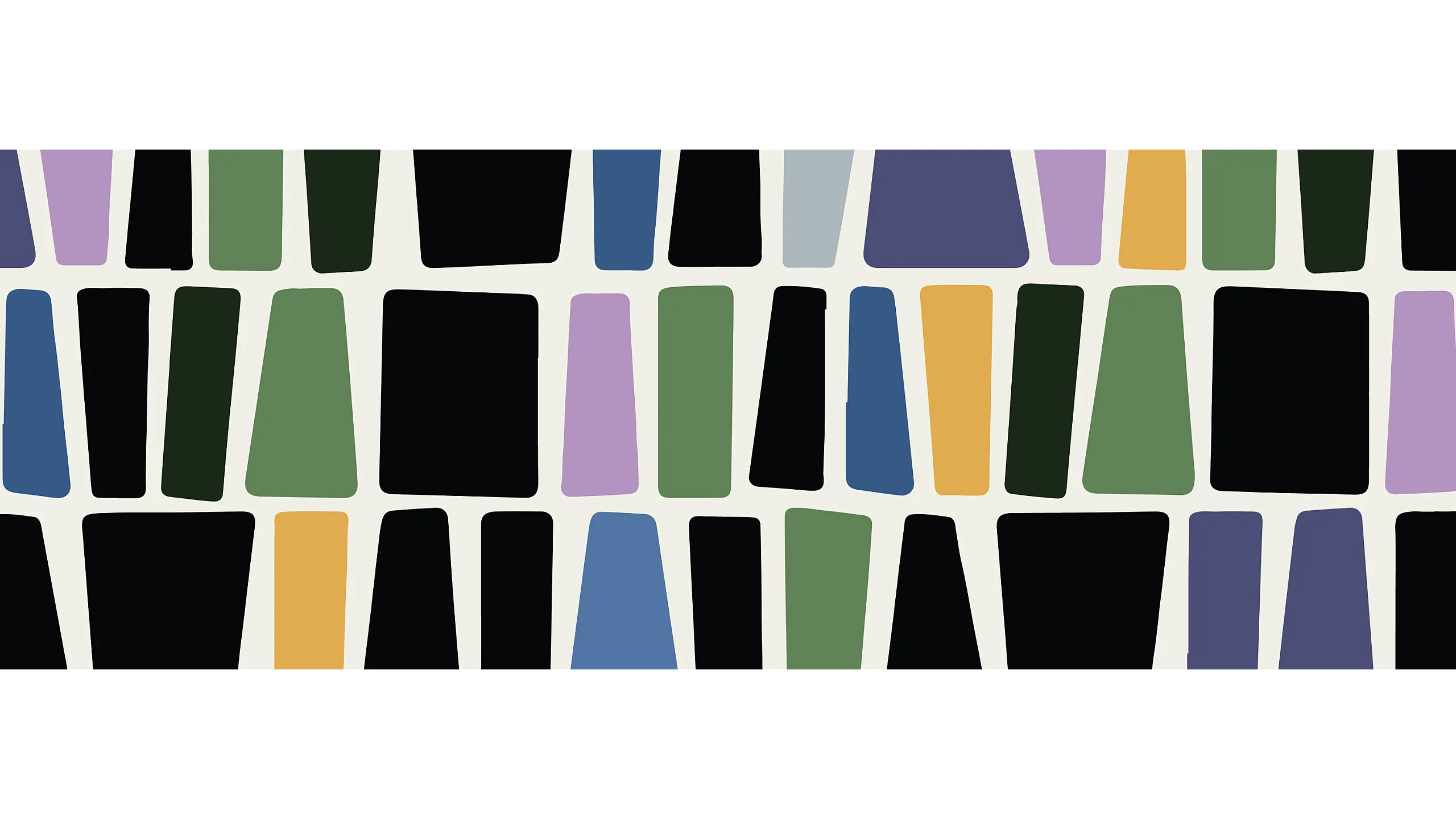 Vibrant abstract pattern with colorful geometric shapes and bold black accents.
