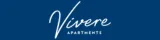 Elegant Vivere Apartments logo in a sophisticated blue backdrop.