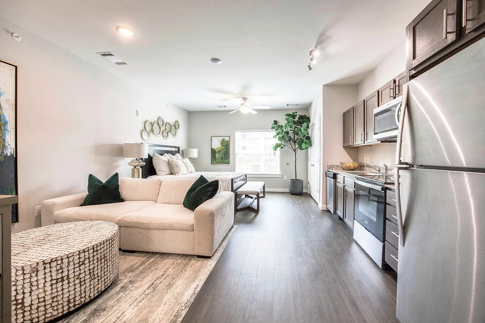 bright interior apartment with furniture