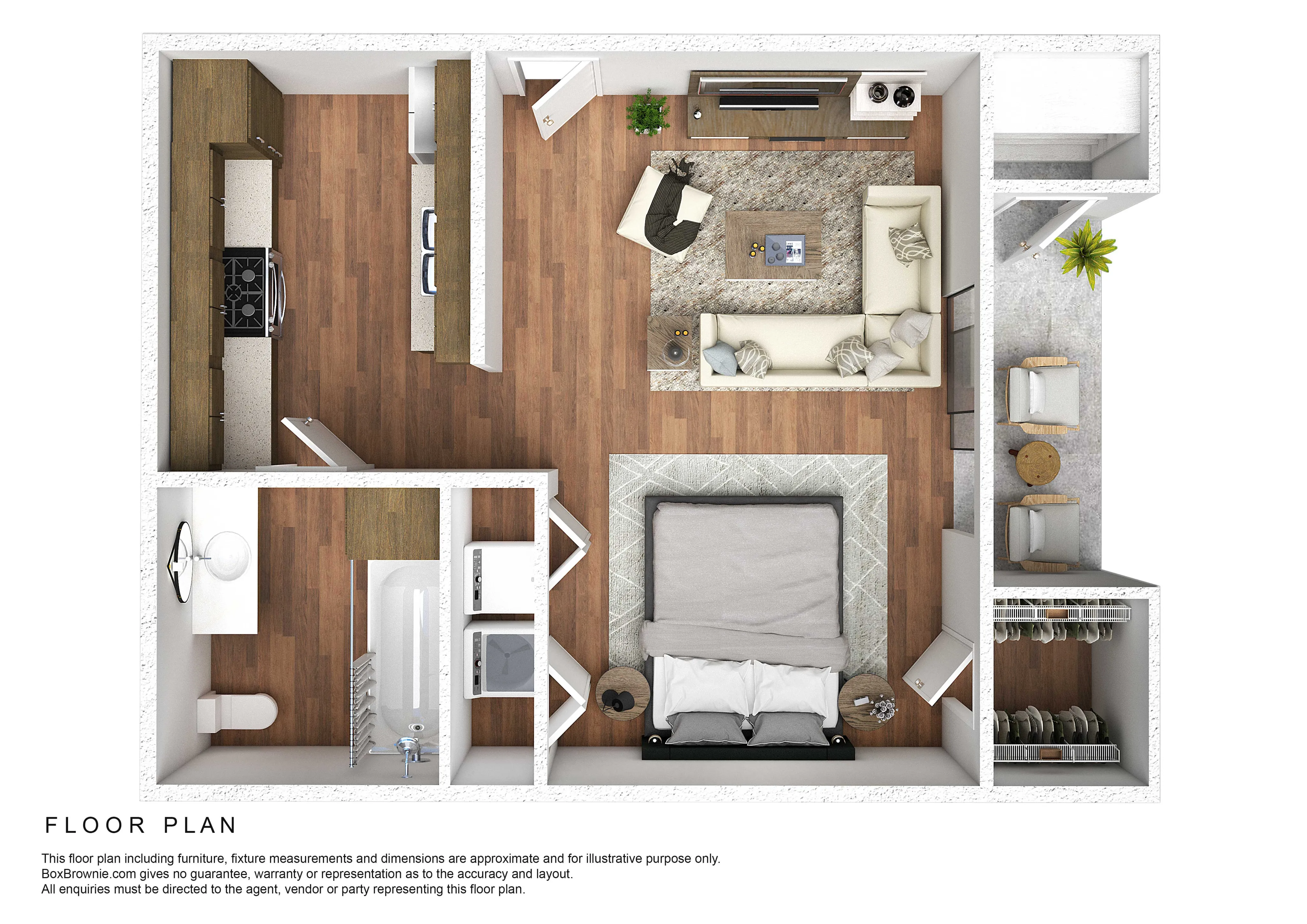 Contemporary studio floor plan
