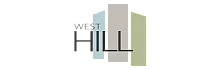 Modern West Hill logo featuring minimalist geometric design in muted colors.