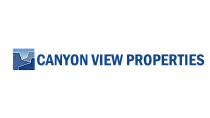 Canyon View Properties logo featuring a stylized blue canyon design.
