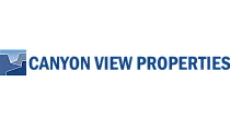 Elegant Canyon View Properties logo with a stylized mountain design, emphasizing scenic living.