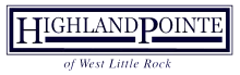 Elegant Highland Pointe logo for premier West Little Rock residences.