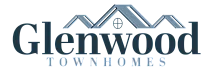 Glenwood Townhomes logo featuring a stylish roof design.