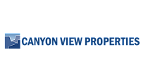 Canyon View Properties logo with a stylized canyon design, conveying a sense of spacious and scenic living.