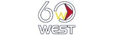 Modern logo design for 60 West featuring a dynamic arrow and bold typography.