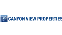 Canyon View Properties logo featuring a stylized mountain and canyon design in blue tones.