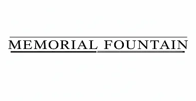Modern logo design featuring bold text 'Memorial Fountain' underlined for emphasis.