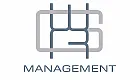 Modern logo featuring stylized overlapping letters with a sleek monochrome design, representing a professional management brand.