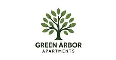 Green Arbor Apartments logo featuring a vibrant green tree symbolizing growth and tranquility.