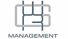 Modern logo design featuring interlocking gray and blue letters with the word 'Management' below, exuding sophistication and professionalism.