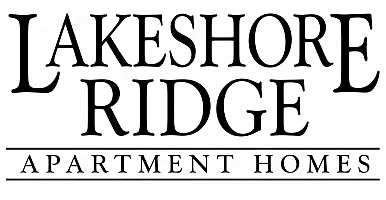 Elegant Lakeshore Ridge Apartment Homes logo featuring intricate wrought iron design.