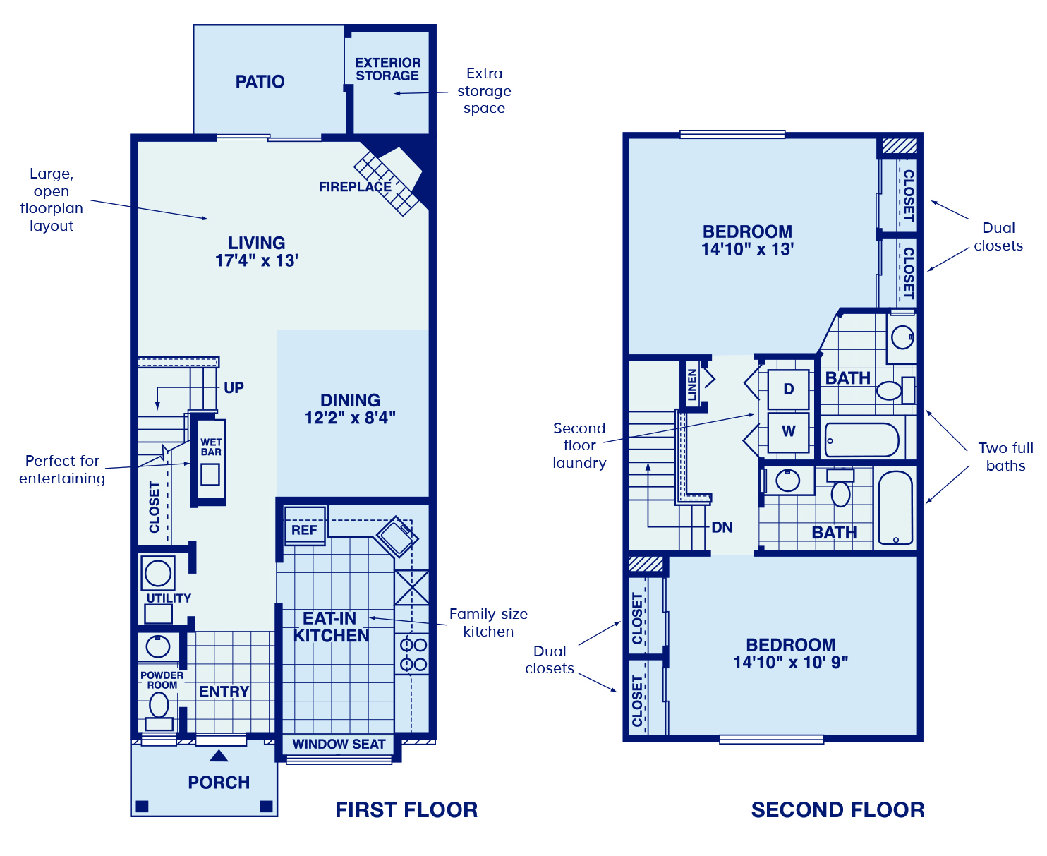 Thomas Meeting Apartments - Two-Story Floorplan