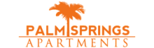 Vibrant logo for Palm Springs Apartments featuring an iconic orange palm tree, exuding a warm and inviting atmosphere.