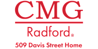 CMG Radford logo showcasing 509 Davis Street Home, featuring a modern and inviting red design.