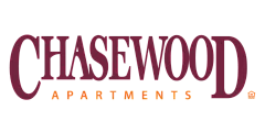 Chasewood Apartments logo featuring bold serif lettering and a modern design.