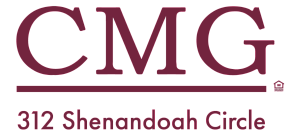 CMG logo with address 312 Shenandoah Circle in elegant maroon typography.