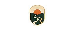 Elegant logo for Sunset Ridge Apartments featuring a scenic sunset over rolling hills, embodying tranquility and luxury.