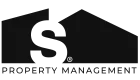 S Property Management logo featuring a bold 'S' integrated into a stylized house design.
