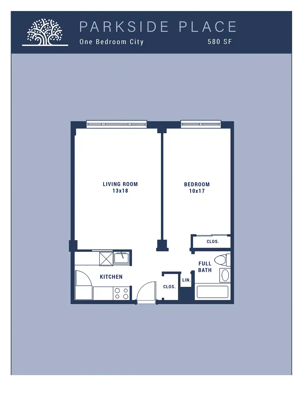1 Br City Floor Plan Layout