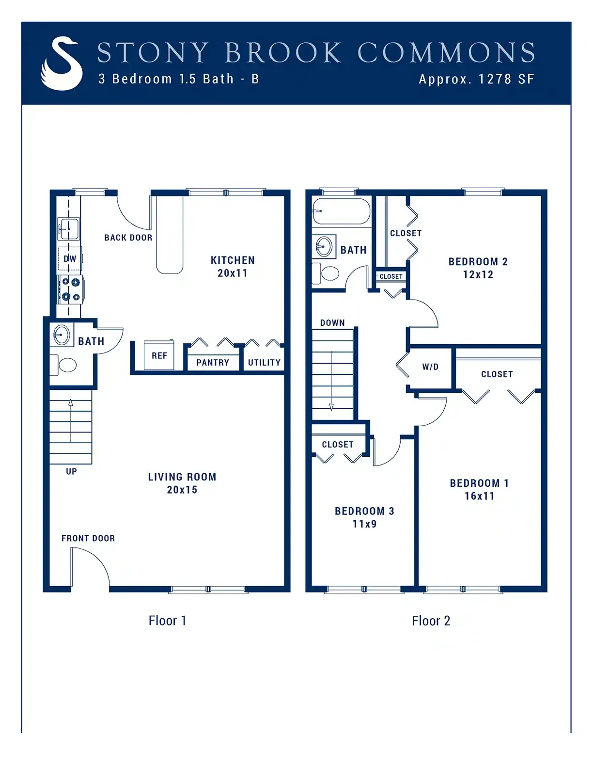 3BR 1.5 Bath B