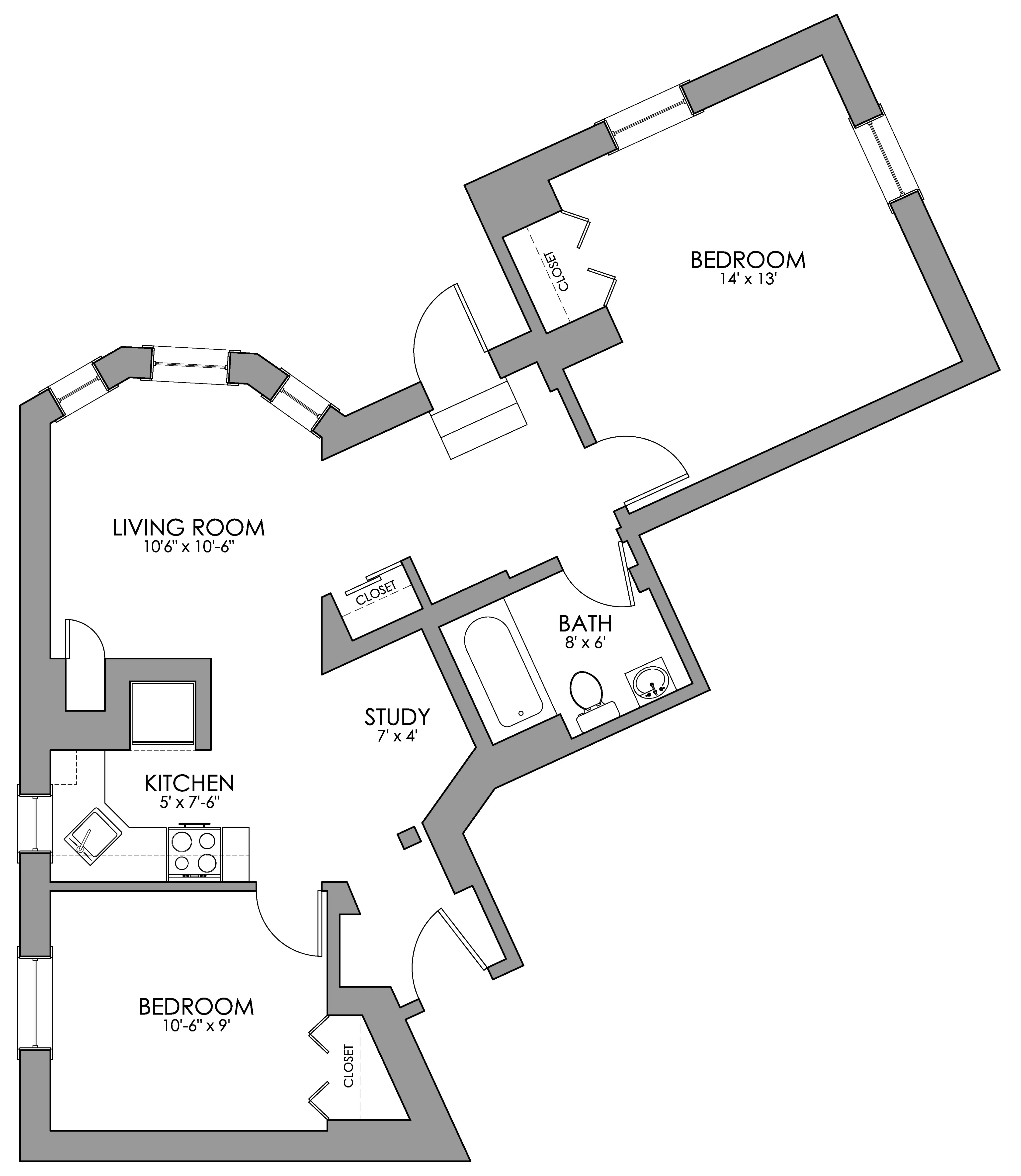 Edgerly 2BR D floor plan