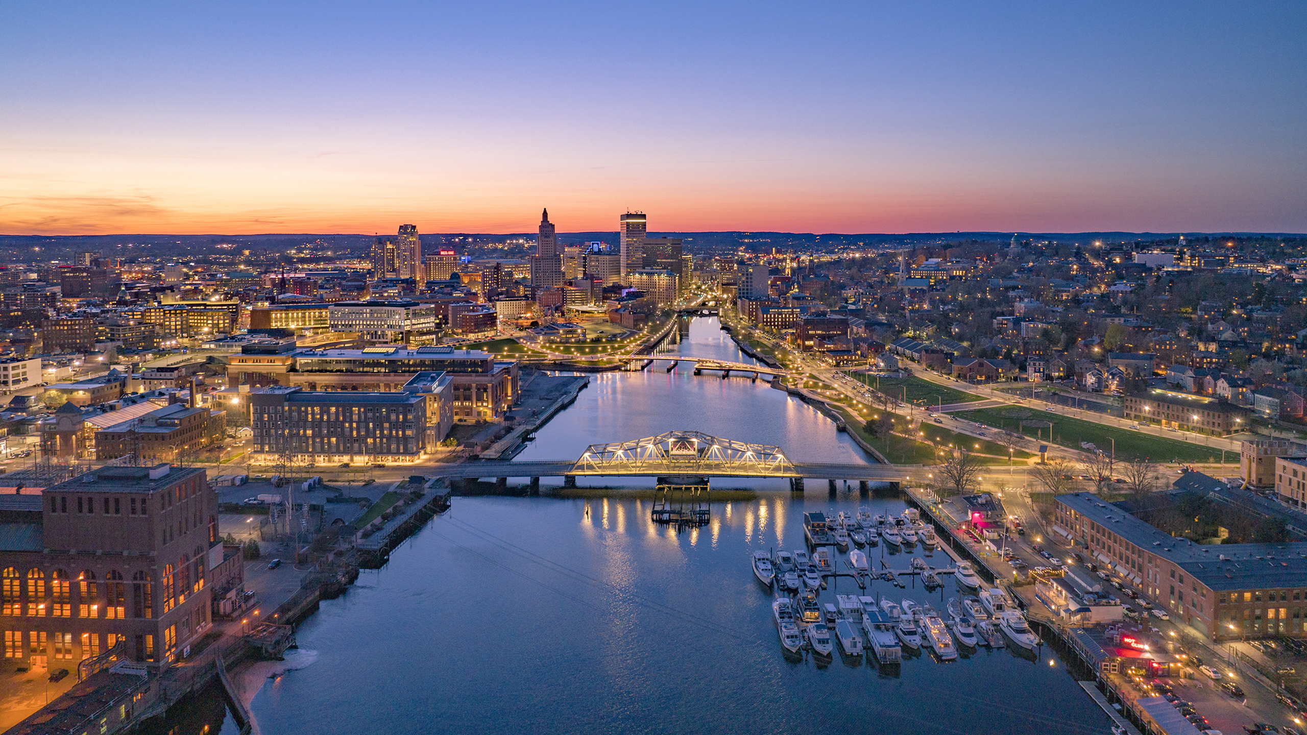 Providence skyline at sunset