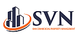 Modern SVN Oak Commercial Property Management logo with stylized buildings and an orange swoosh.