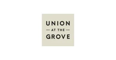 Elegant logo for Union at the Grove featuring modern typography on a neutral background.